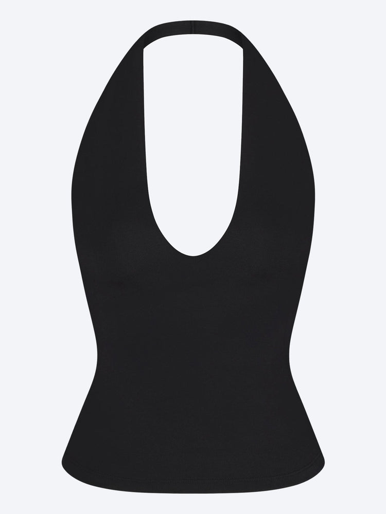 Neckholder-Top mit glatten Lagen 1