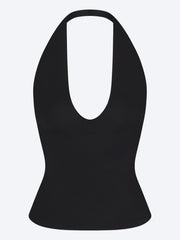Neckholder-Top mit glatten Lagen ref:
