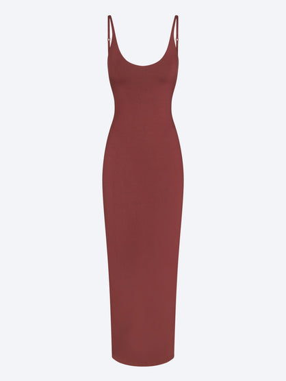 Smooth layers skimpy scoop neck dress