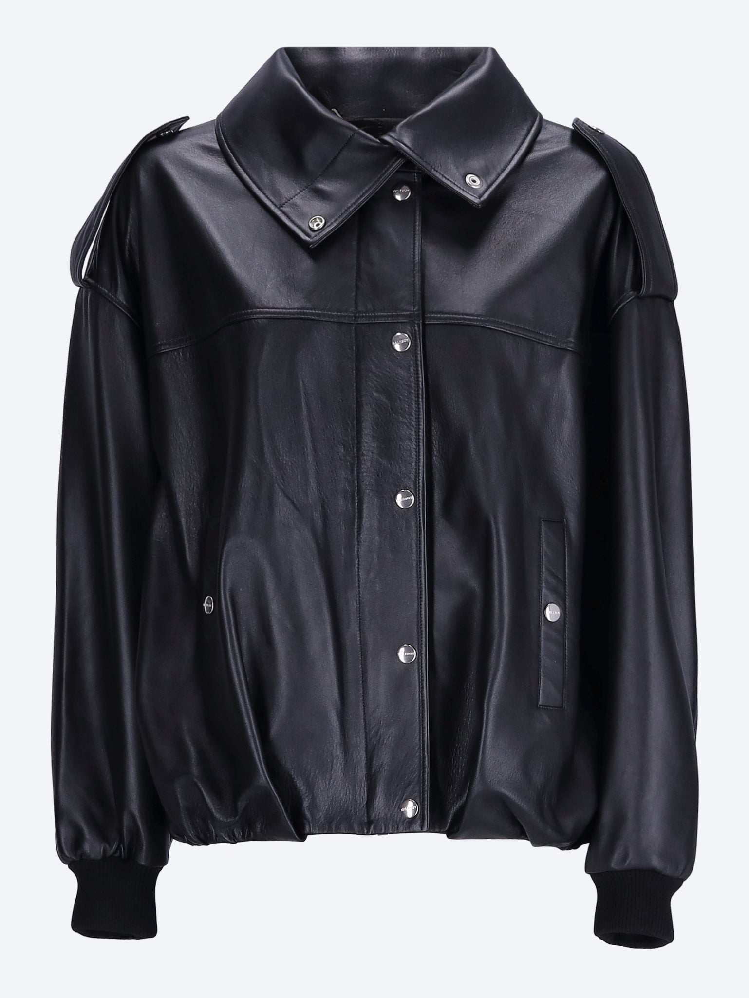 Smooth leather bomber jacket 1