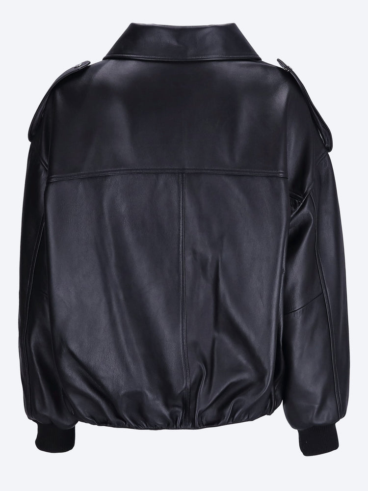 Smooth leather bomber jacket 3