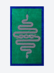 Snake printed beach towel green ref: