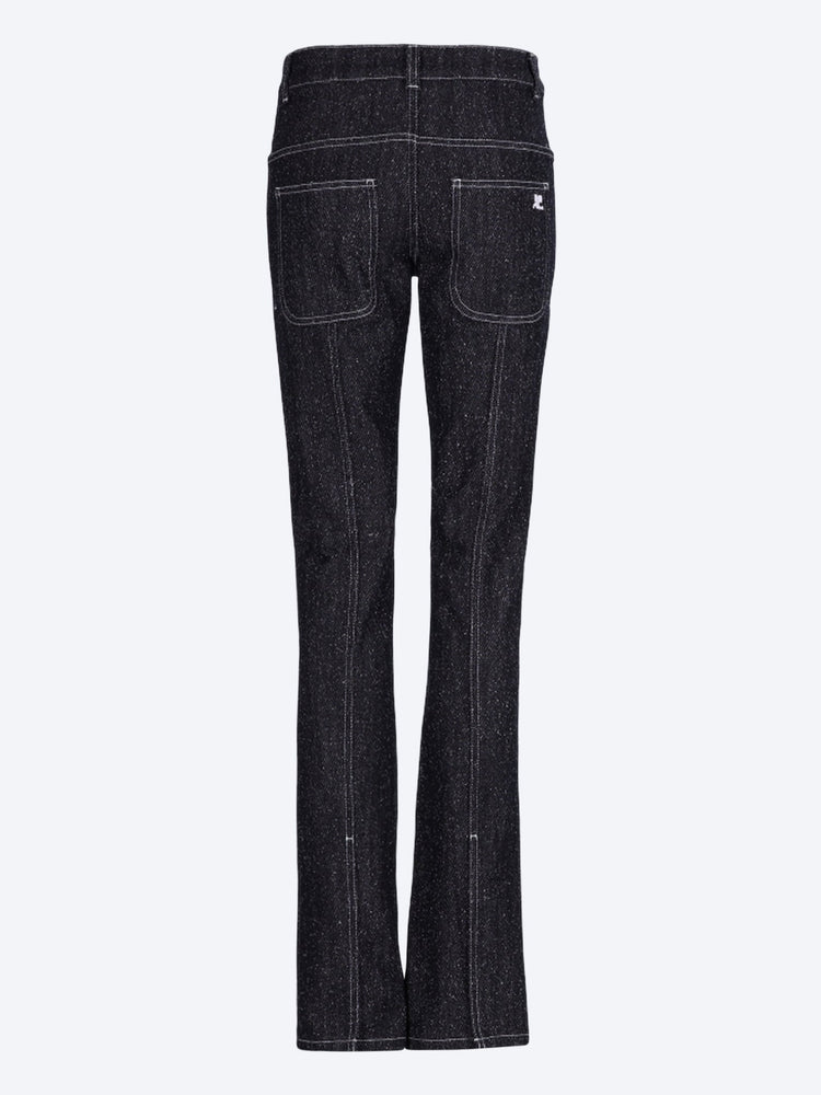 Pantalon en tweed en jean à boutons-pression 3