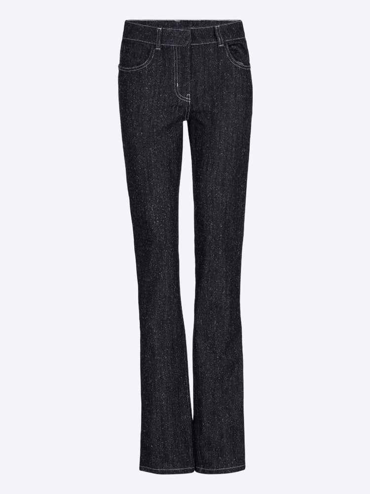 Pantalon en tweed en jean à boutons-pression 1