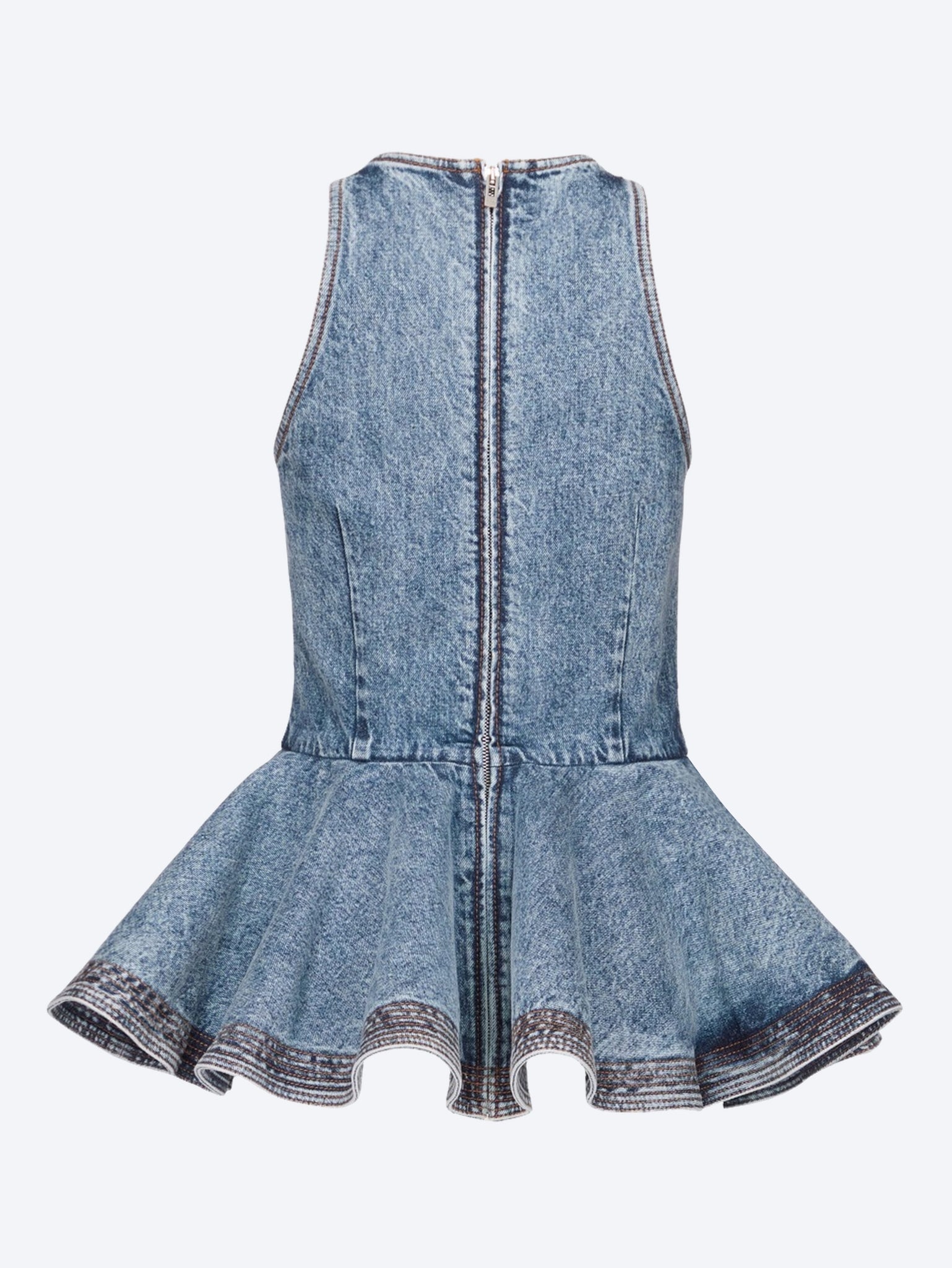 Snow denim peplum top 2