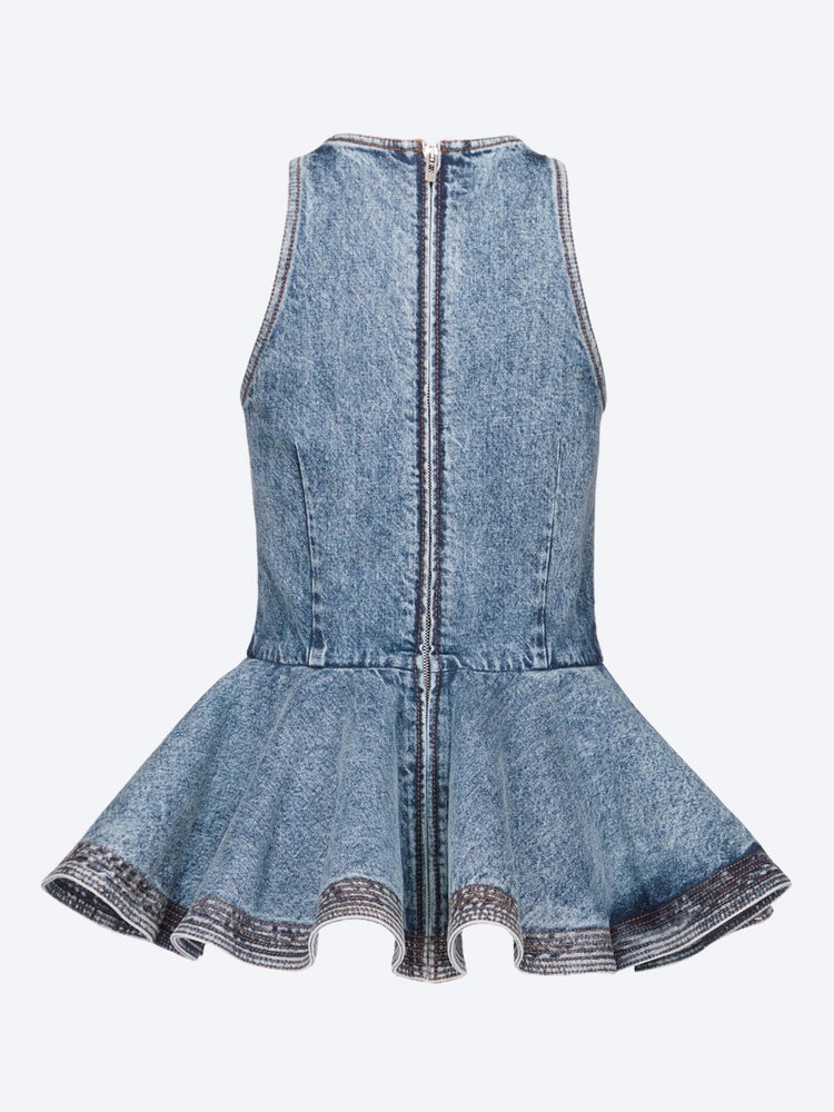 Snow denim peplum top 2