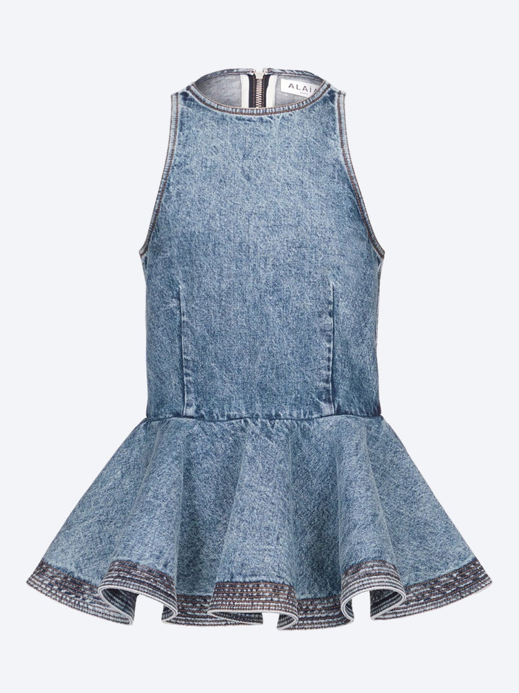 Snow denim peplum top 1
