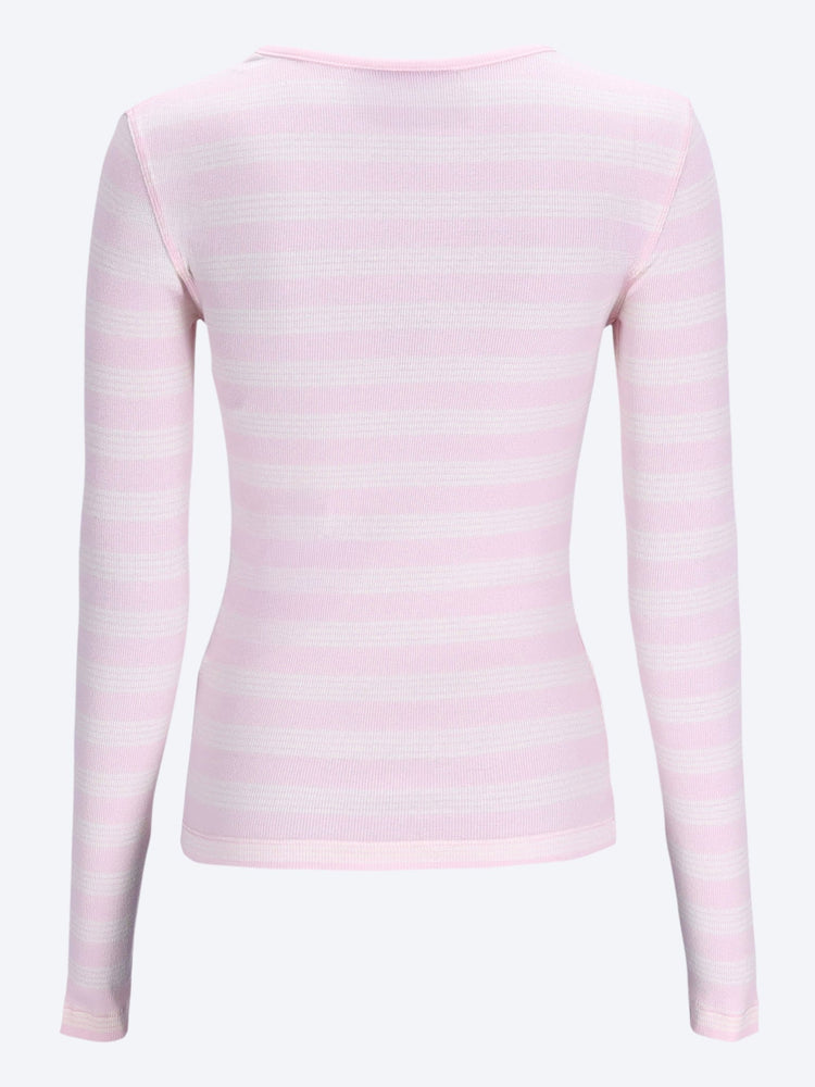 Soft cotton stripe rib long sleeve t-shirt 3