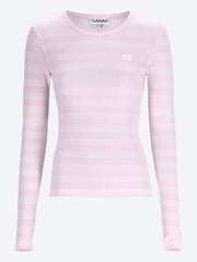 Soft cotton stripe rib long sleeve t-shirt ref: