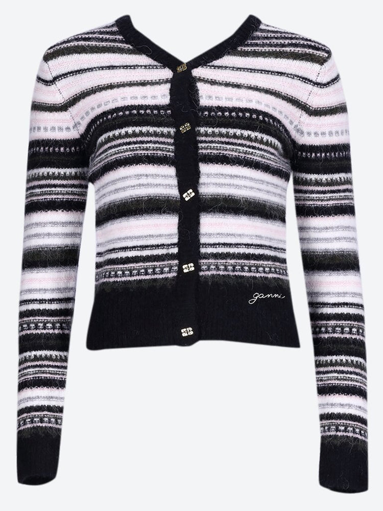 Soft wool stripe cardigan 1