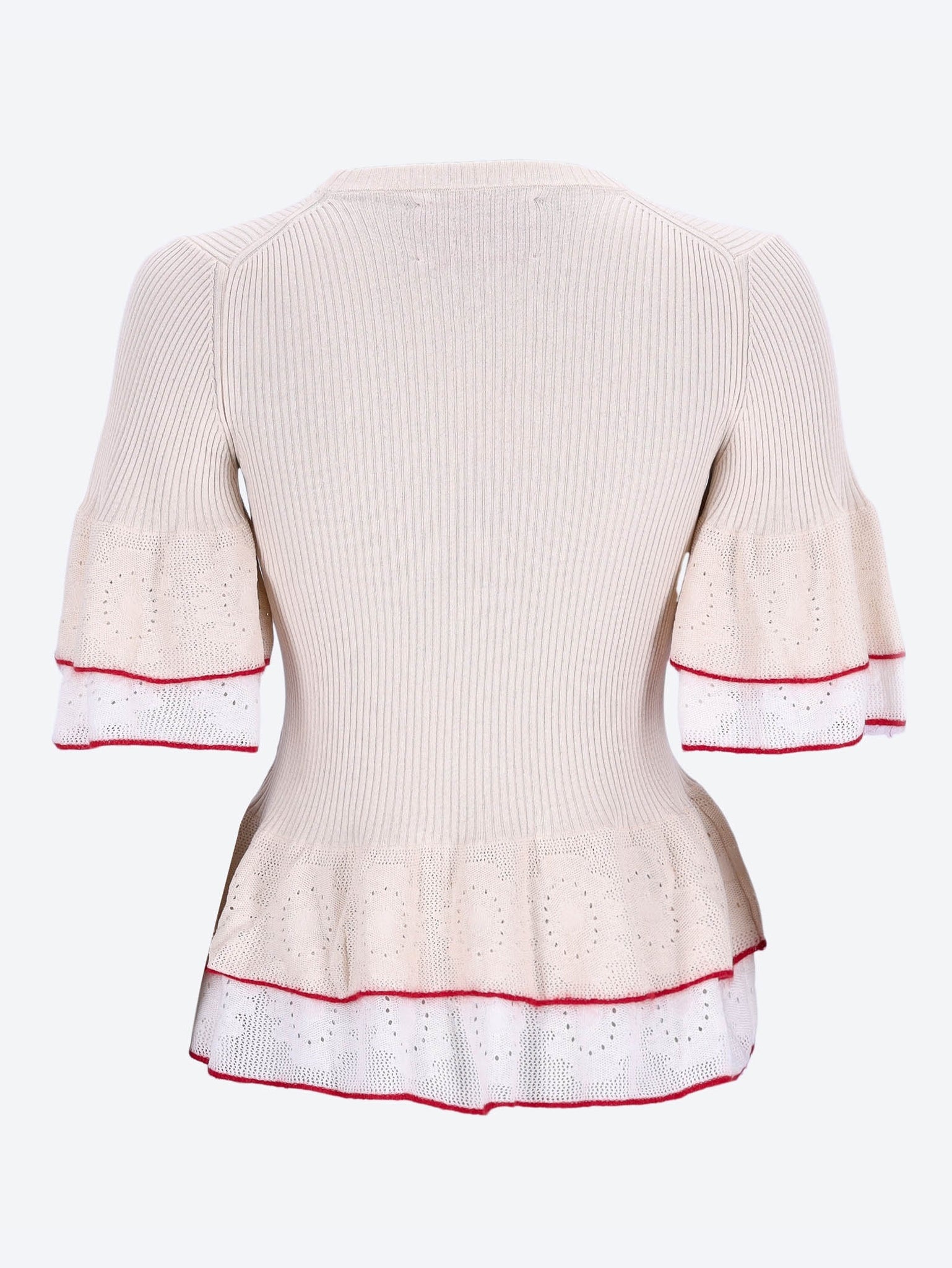 Solid light beige peplum t-shirt 2