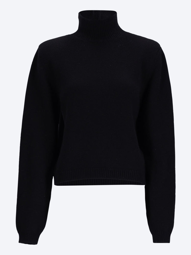 Statement shoulder turtleneck sweater 1