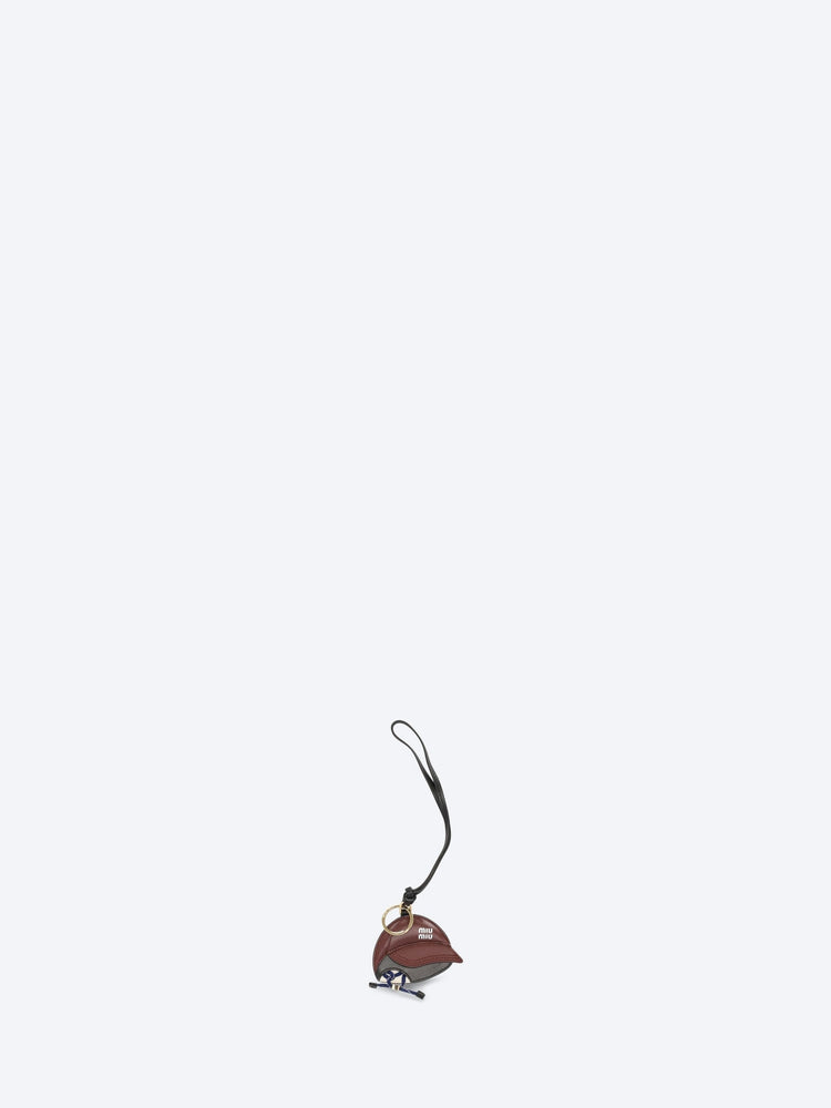 Steel key ring with leather pendant 1