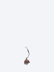 Steel key ring with leather pendant ref: