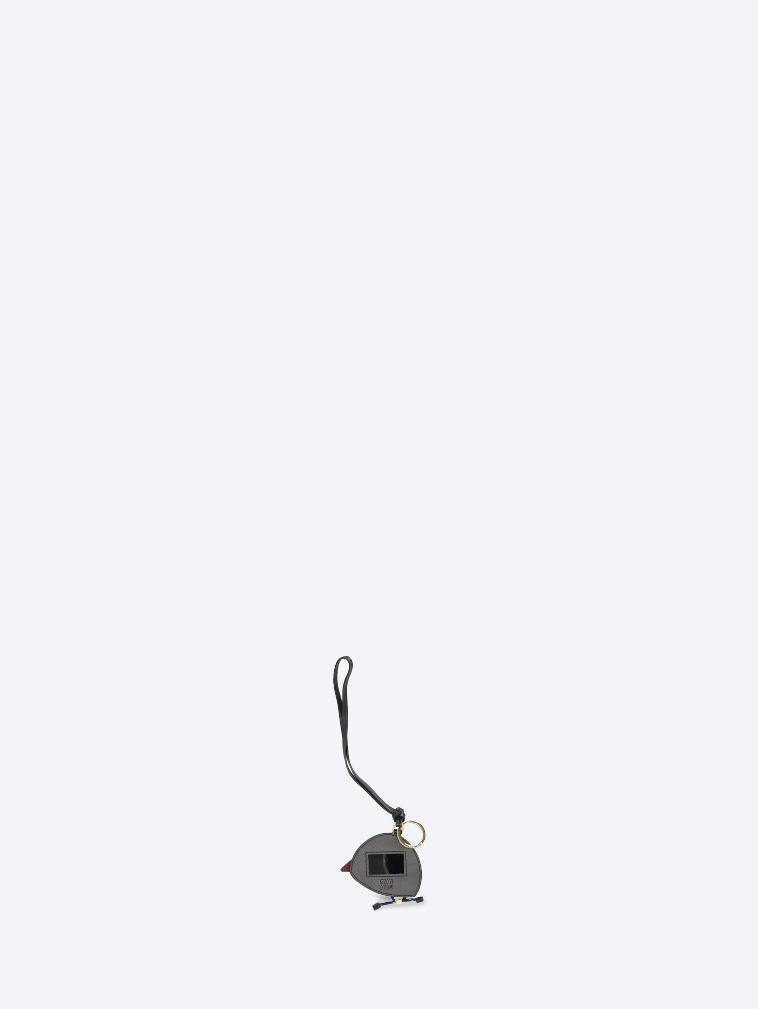 Steel key ring with leather pendant 2