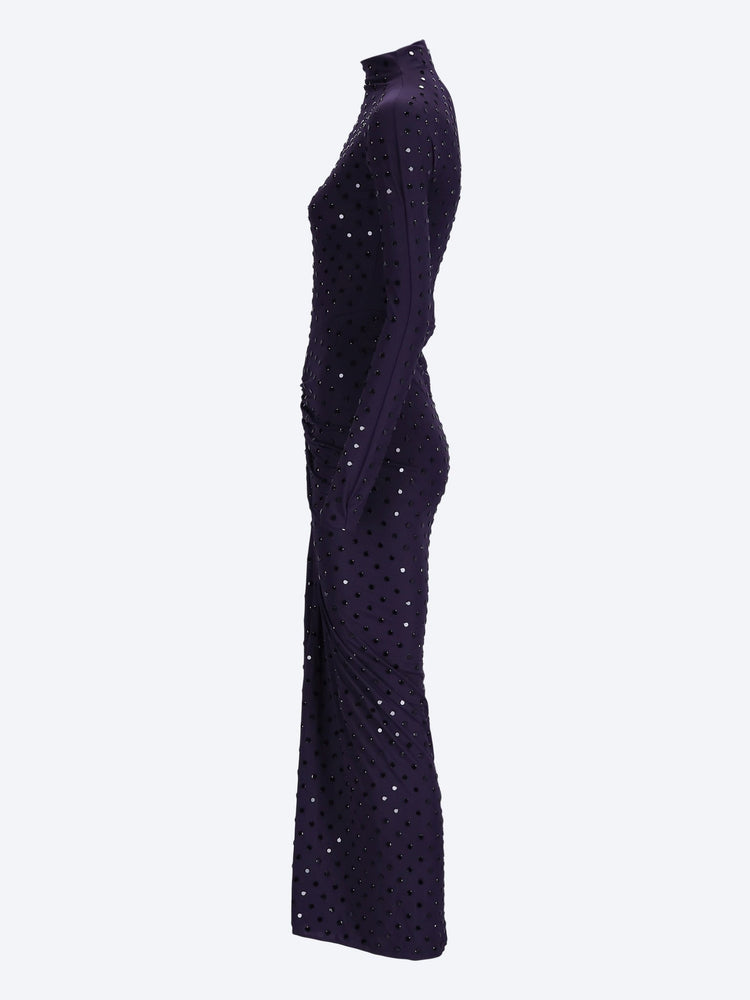 Strass jersey draped dress 2