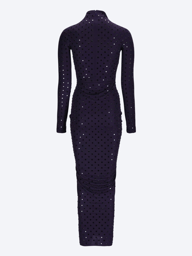 Strass jersey draped dress 3