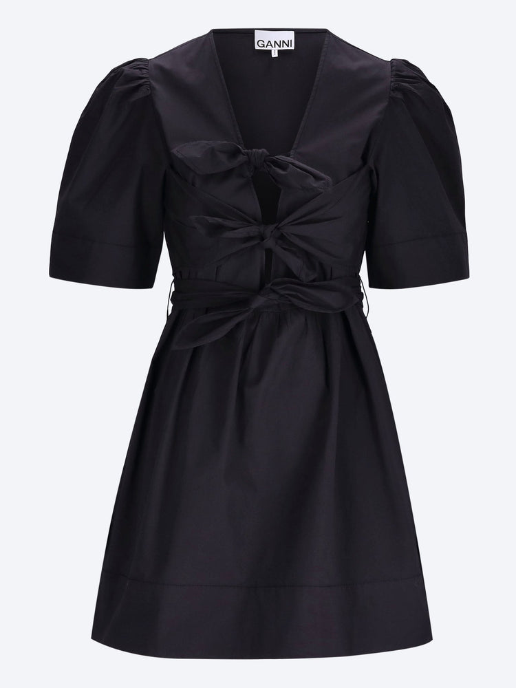 Stretch cotton mini tie strap dress 1