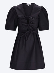 Stretch cotton mini tie strap dress ref: