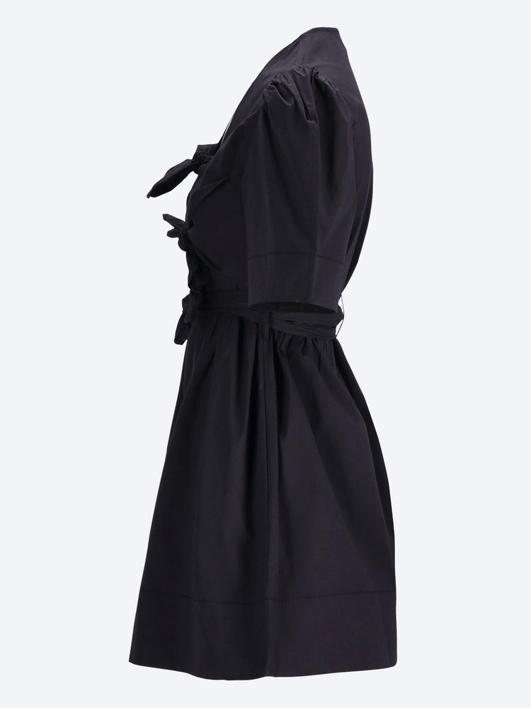 Stretch cotton mini tie strap dress 2