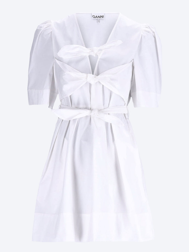 Stretch cotton mini tie strap dress 1