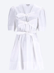 Stretch cotton mini tie strap dress ref: