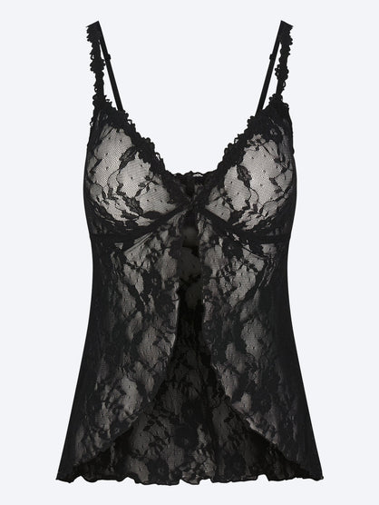 Stretch lace babydoll top