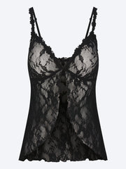 Babydoll-Oberteil aus Stretchspitze ref: