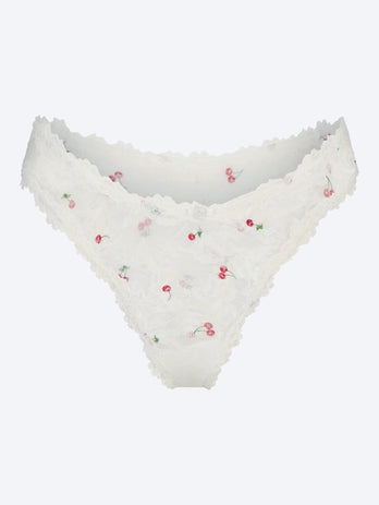 Stretch lace dipped thong