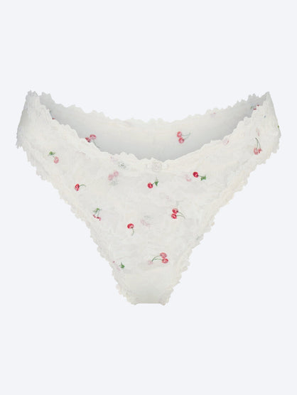 Stretch lace dipped thong