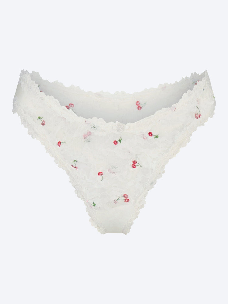 Stretch lace dipped thong 1