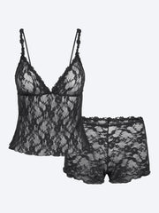 Stretch lace triangle cami and short set ref: