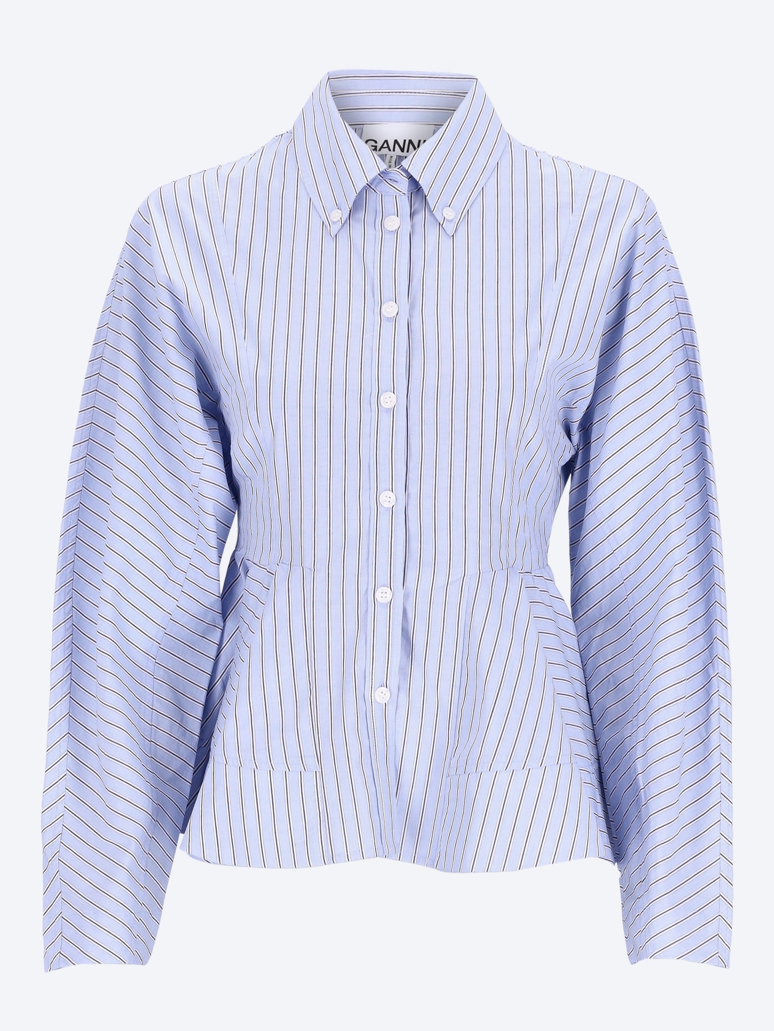 Stripe cotton peplum shirt 1