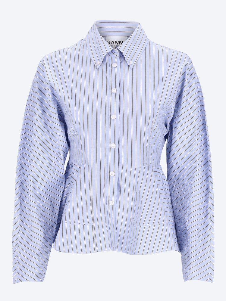 Stripe cotton peplum shirt 1