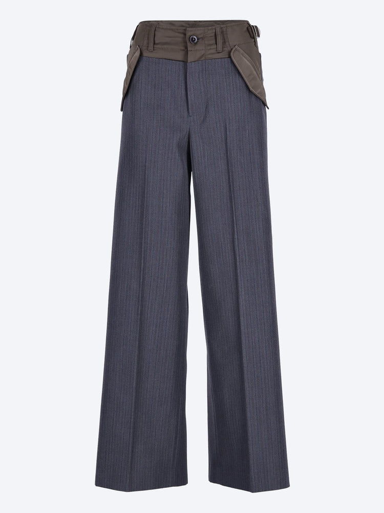 SACAI WOMEN-CLOTHING PANTS Stripe doeskin pants