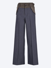 SACAI WOMEN-CLOTHING PANTS Stripe doeskin pants