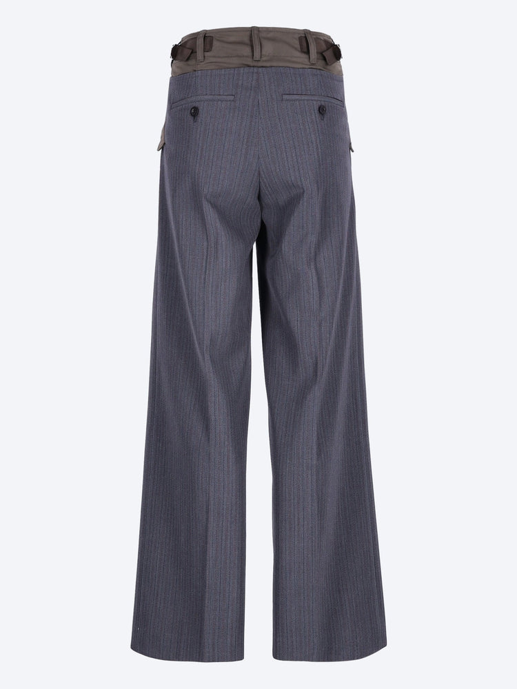 SACAI WOMEN-CLOTHING PANTS Stripe doeskin pants