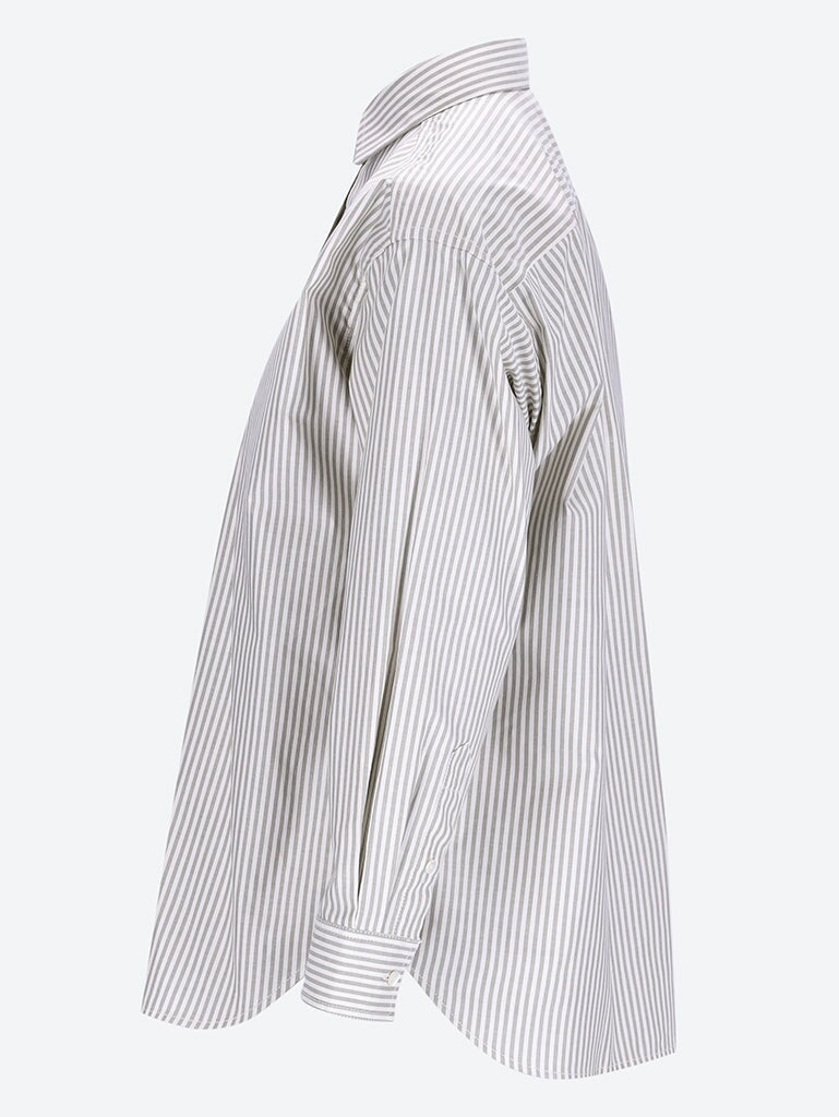 Striped half-placket shirt 2