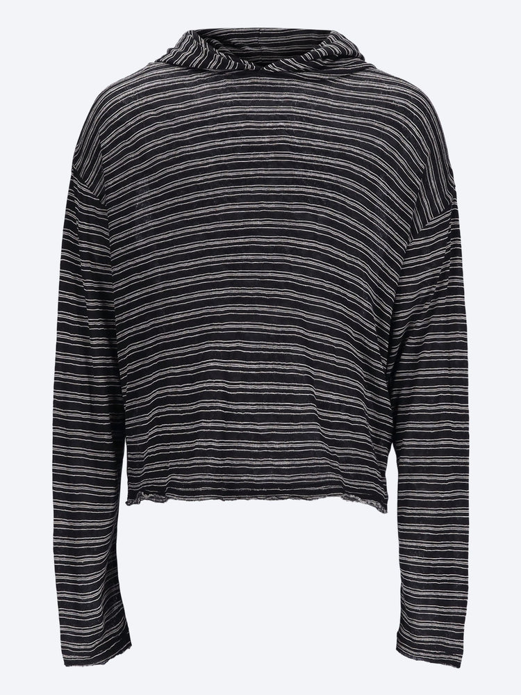 Striped jersey layering hoodies 1