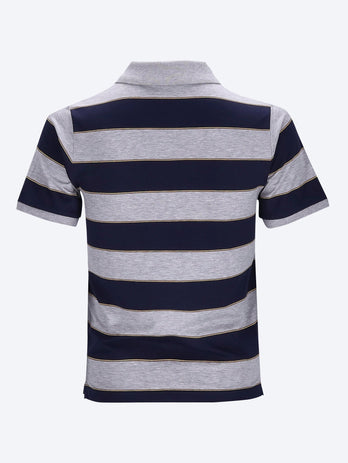 Striped jersey polo shirt