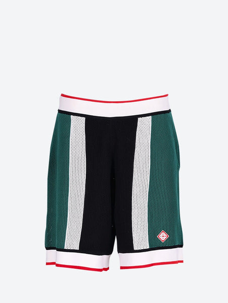 Striped mesh shorts