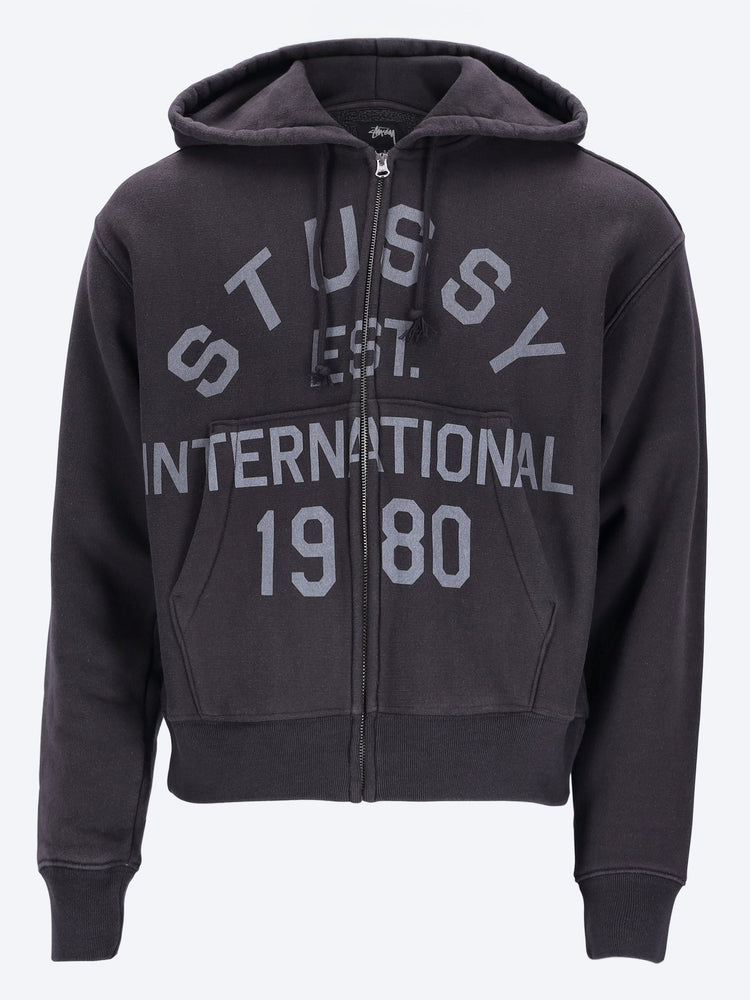 Stussy est printed zip hoodie 1