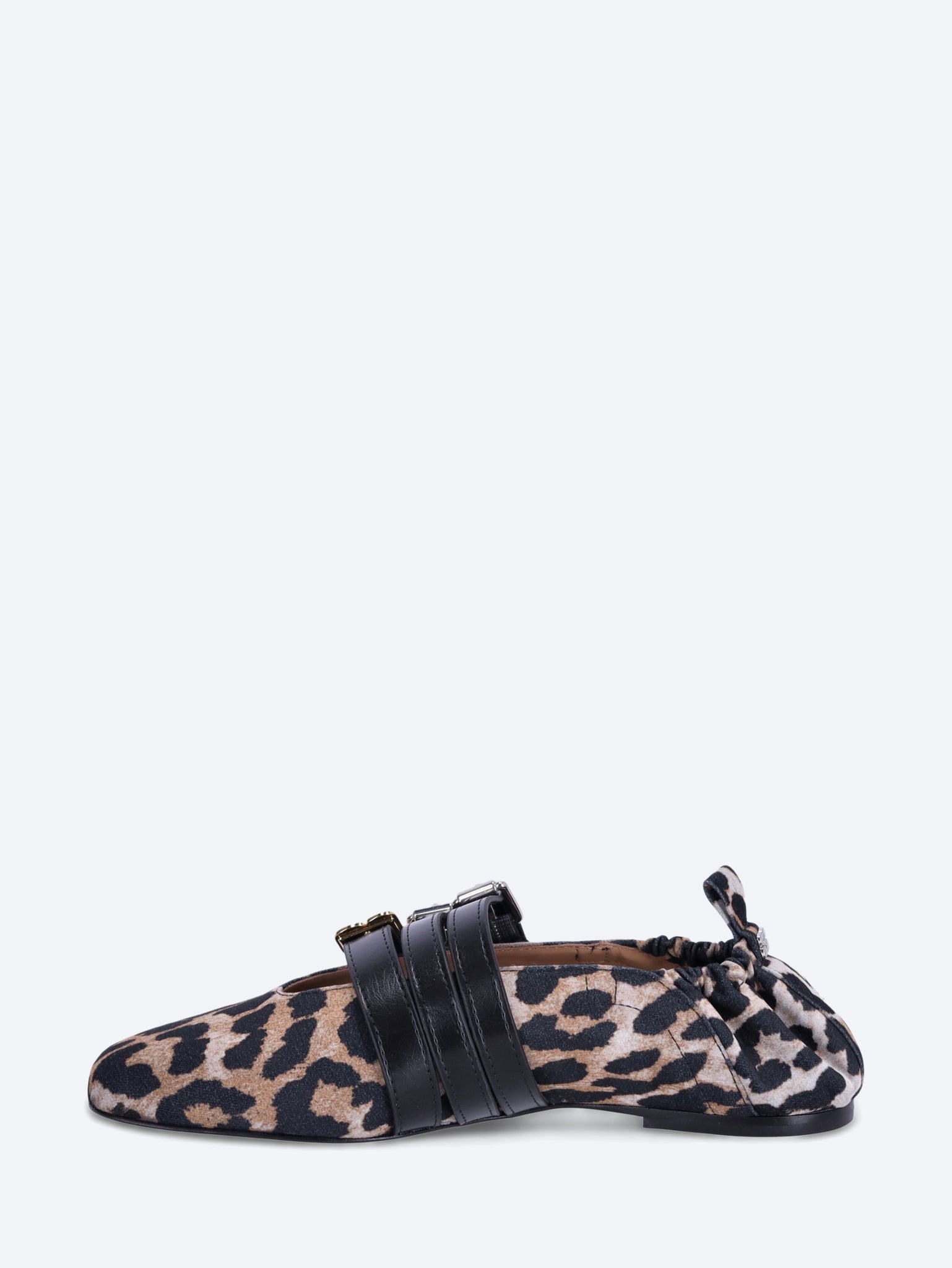 Sue triple flocked denim printed ballerinas 4