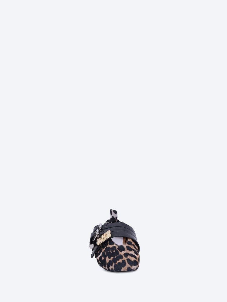 Sue triple flocked denim printed ballerinas 3