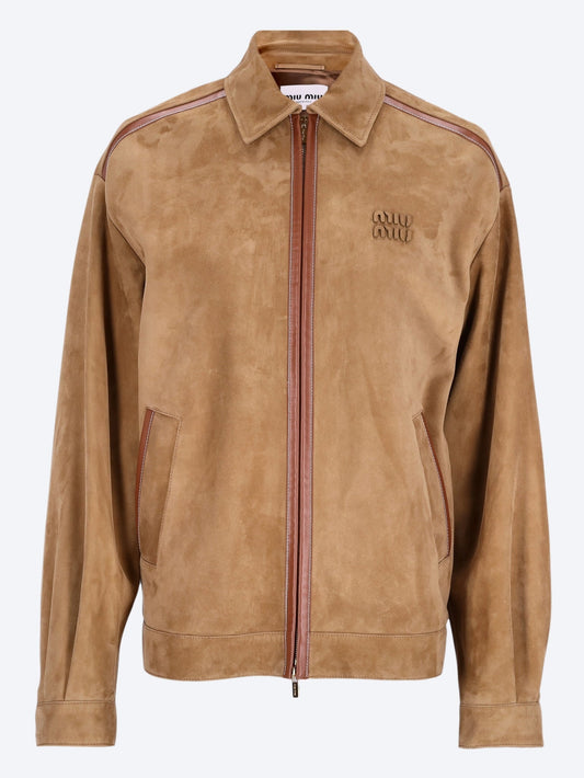  Suede blouson jacket WOMEN-CLOTHING JACKETS MIU MIU SMETS
