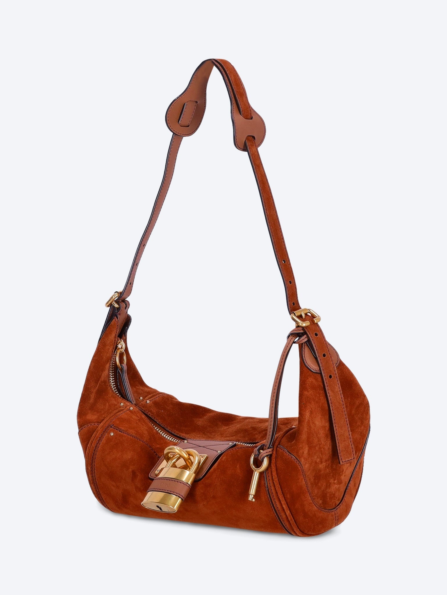 Suede leather paddington crossbody bag 2