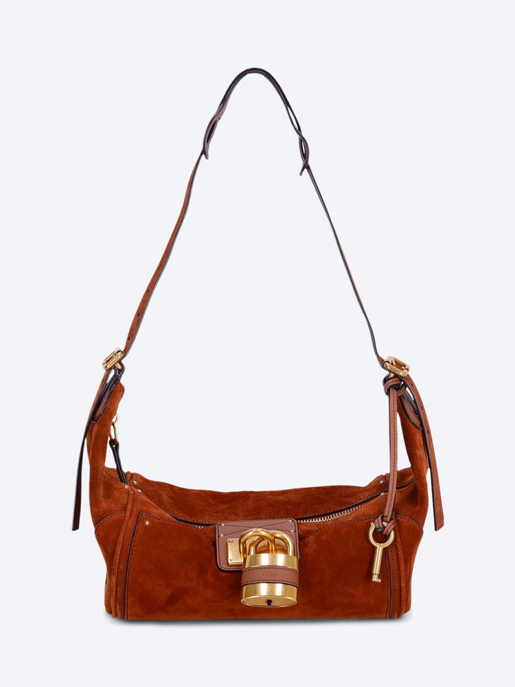 Suede leather paddington crossbody bag 1
