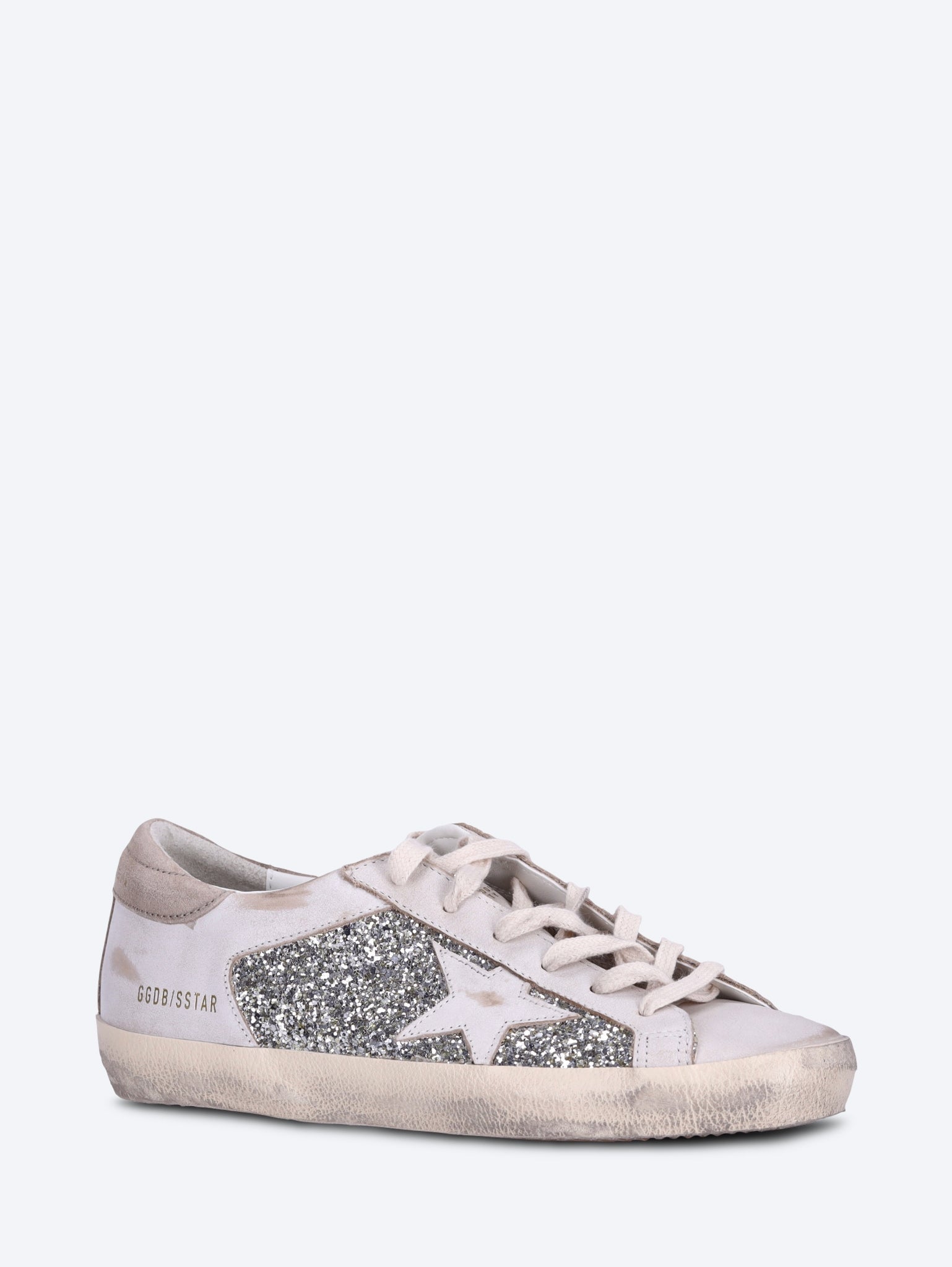 Superstar-Sneaker aus Glitzer und Leder mit Stern-Absatz aus Leder und Wildleder 2