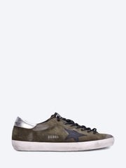 Languette supérieure en daim Super Star et talon laminé en forme d'étoile en cuir avec baskets à lettrage en métal ref: