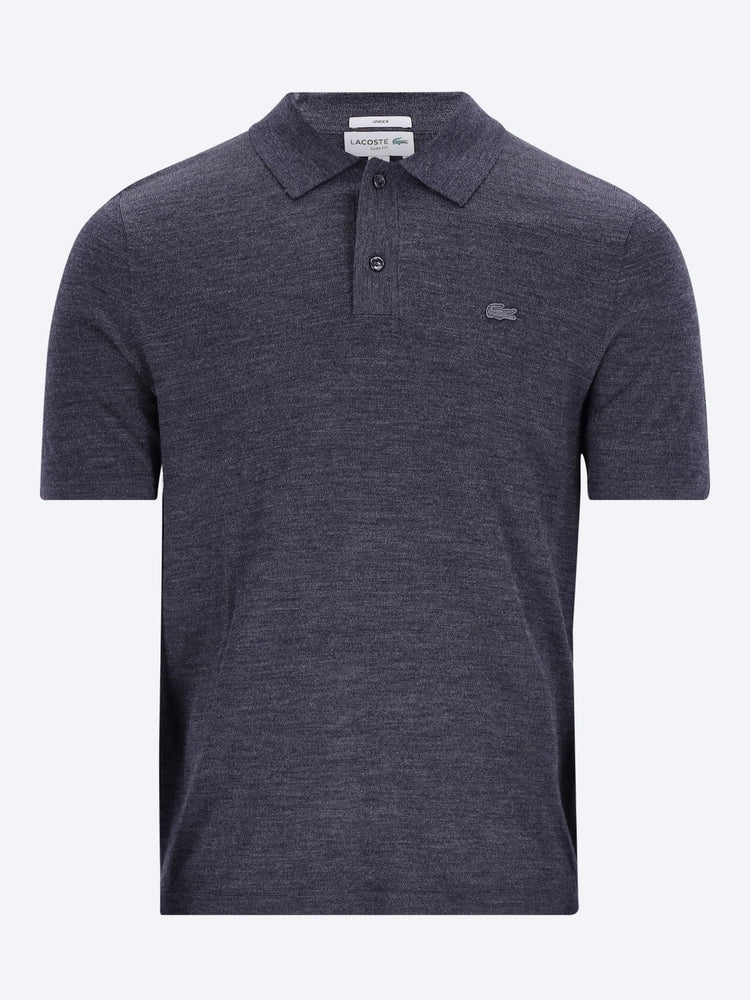 Short sleeved merino wool polo sweater 1